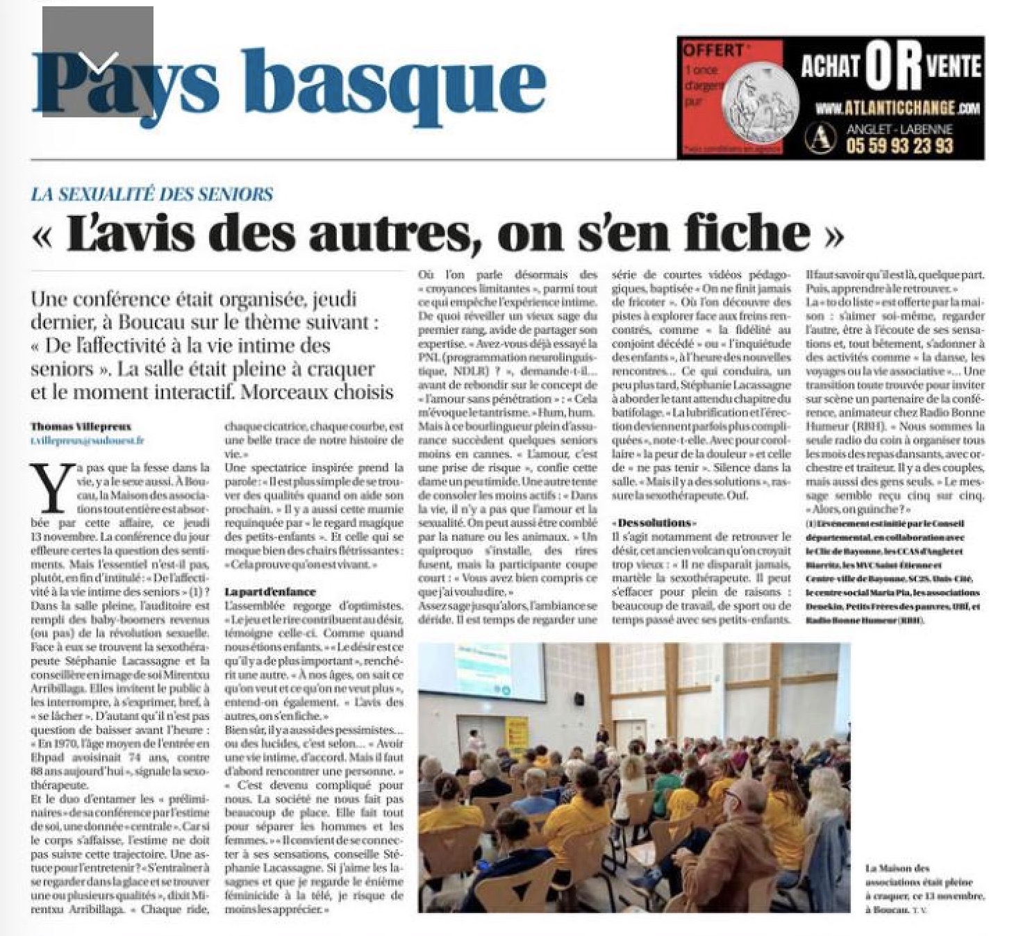 L'article de Sud-Ouest du 18 novembre 2025