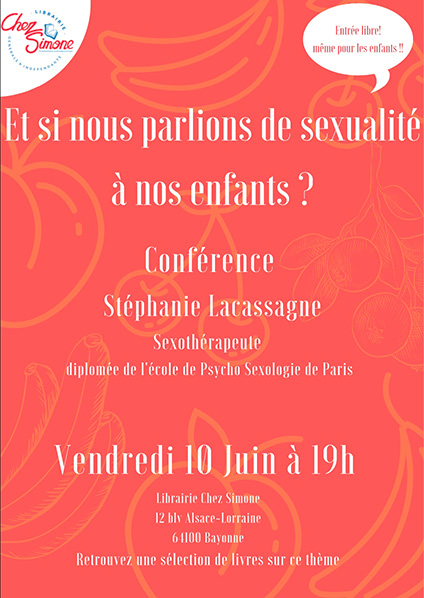 intervention à la librairie chez Simone à Bayonne le vendredi 10 juin 2022 à 19h